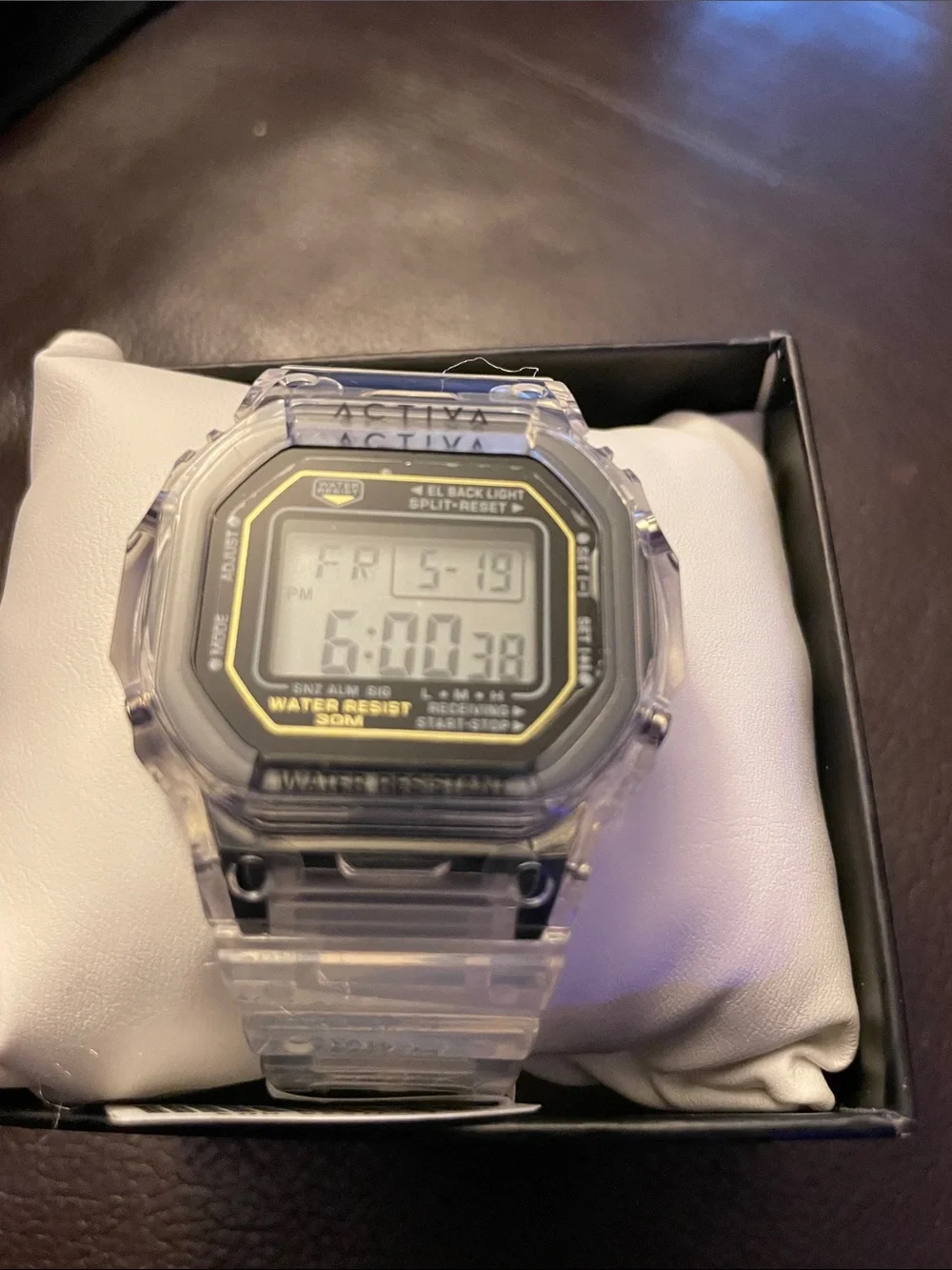 Ativa Transparent Case Digital Watch with Blue Backlit Display by Invicta